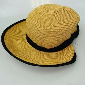 Dorfman Sun Hat Womens OS Natural Beige Paper Straw Wide Brim Beach Summer DPC